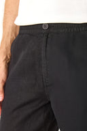 Erkek Smith Şort %100 Keten - Siyah