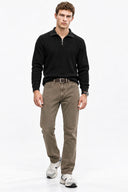 Smith Olive Brown Tapered Fit Jean Pantolon-Brown
