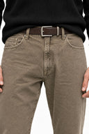 Smith Olive Brown Tapered Fit Jean Pantolon-Brown
