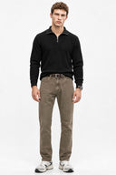 Smith Olive Brown Tapered Fit Jean Pantolon-Brown
