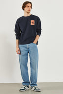 Erkek Space Baskılı Sweatshirt - Navy