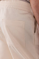 Erkek Steve Baggy Fit Beli Lastikli Naturel Pantolon %100 Pamuk - Naturel