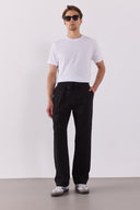 Erkek Steve Baggy Fit Beli Lastikli Pantolon - Siyah