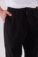 Erkek Steve Baggy Fit Beli Lastikli Pantolon - Siyah