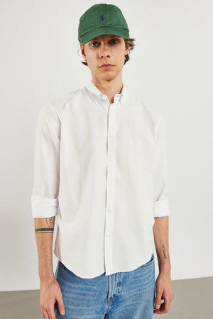 Erkek Steven Regular Fit Oxford Gömlek %100 Pamuk - Beyaz