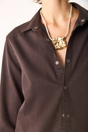 Kadın Sydney Brown Slim Fit Jean Gömlek (TENCEL)™ - Brown