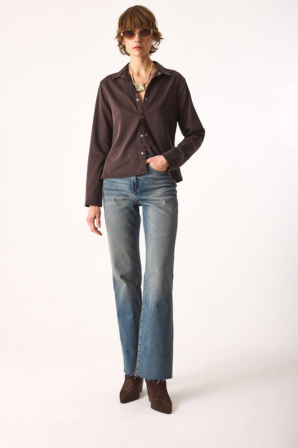 Sydney Brown Slim Fit Jean Gömlek(TENCEL)(TM)-Brown