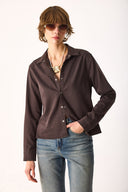 Kadın Sydney Brown Slim Fit Jean Gömlek (TENCEL)™ - Brown