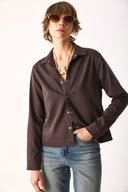 Kadın Sydney Brown Slim Fit Jean Gömlek (TENCEL)™ - Brown