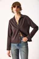 Kadın Sydney Brown Slim Fit Jean Gömlek (TENCEL)™ - Brown