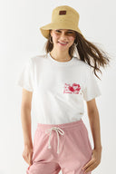 Kadın Taş Detaylı Tişört %100 Pamuk - Fildişi