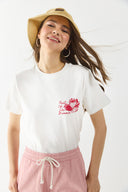 Kadın Taş Detaylı Tişört %100 Pamuk - Fildişi