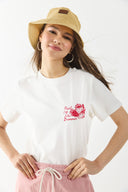 Kadın Taş Detaylı Tişört %100 Pamuk - Fildişi