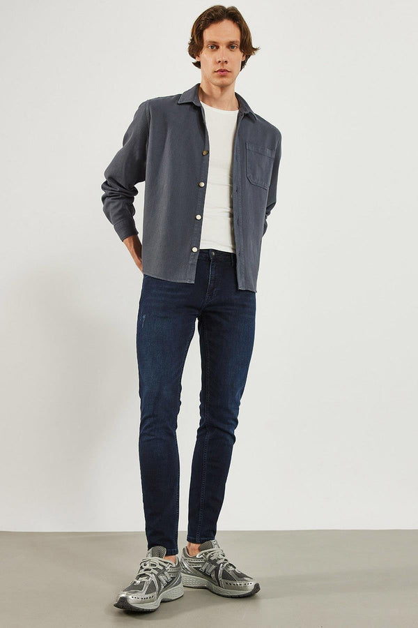 Erkek Teos Blue Black Skinny Jean Pantolon - 11447BB-508