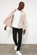 Erkek Tom Oversize Gabardin Gömlek %100 Pamuk - Taş