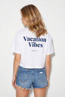 Vacation Vibes Baskılı Tişört-Beyaz