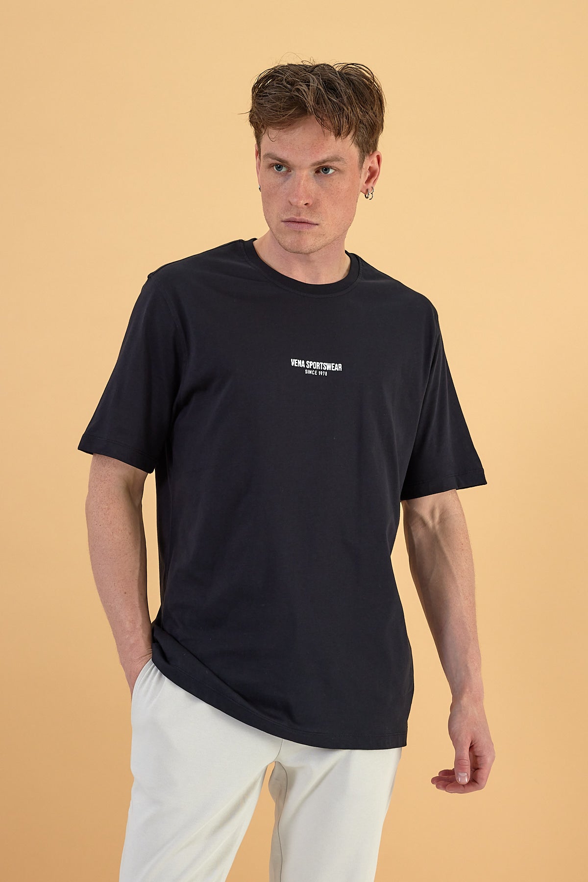 Erkek Vena Sports Baskılı Bisiklet Yaka Regular Fit Tişört %100 Pamuk