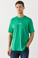 Erkek Vena Sports Baskılı Bisiklet Yaka Regular Fit Tişört %100 Pamuk - Yeşil
