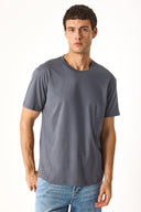 Erkek Walker Bisiklet Yaka Slim Fit Tişört %100 Pamuk - Antrasit