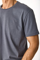 Erkek Walker Bisiklet Yaka Slim Fit Tişört %100 Pamuk - Antrasit