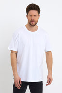 Erkek Walker Bisiklet Yaka Slim Fit Tişört %100 Pamuk - Beyaz