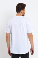 Erkek Walker Bisiklet Yaka Slim Fit Tişört %100 Pamuk - Beyaz
