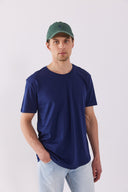 Erkek Walker Bisiklet Yaka Slim Fit Tişört %100 Pamuk - Lacivert