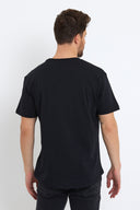 Erkek Walker Bisiklet Yaka Slim Fit Tişört %100 Pamuk - Siyah