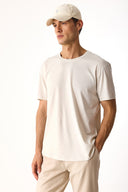 Erkek Walker Bisiklet Yaka Slim Fit Tişört %100 Pamuk - Taş