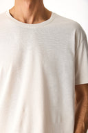 Erkek Walker Bisiklet Yaka Slim Fit Tişört %100 Pamuk - Taş