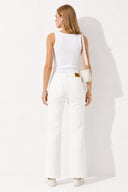 Wanda Beyaz Wide Leg Jean Pantolon-Beyaz