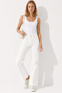Wanda Beyaz Wide Leg Jean Pantolon-Beyaz