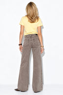 Wanda Color Wide Leg Jean Pantolon %100 Pamuk-Açık Kahve
