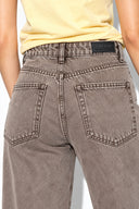 Wanda Color Wide Leg Jean Pantolon %100 Pamuk-Açık Kahve