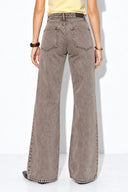 Wanda Color Wide Leg Jean Pantolon %100 Pamuk-Açık Kahve