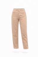 Wanda Color Wide Leg Jean Pantolon-Bej