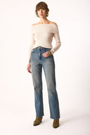 Kadın Wanda Dirty Dark Blue Wide Leg Jean Pantolon - Dirty Dark Blue