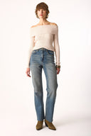 Kadın Wanda Dirty Dark Blue Wide Leg Jean Pantolon - Dirty Dark Blue