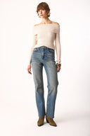 Kadın Wanda Dirty Dark Blue Wide Leg Jean Pantolon - Dirty Dark Blue