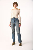 Kadın Wanda Dirty Dark Blue Wide Leg Jean Pantolon - Dirty Dark Blue