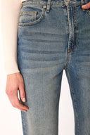 Kadın Wanda Dirty Dark Blue Wide Leg Jean Pantolon - Dirty Dark Blue