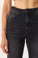 Kadın Wanda Ekstra Yüksek Bel Black Wide Leg Jean Pantolon %100 Pamuk - Black