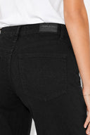 Wanda Jakarlı Wide Leg Pantolon %100 Pamuk-Siyah