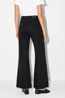 Wanda Jakarlı Wide Leg Pantolon %100 Pamuk-Siyah