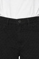 Wanda Jakarlı Wide Leg Pantolon %100 Pamuk-Siyah