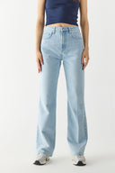 Kadın Wanda Lyocell Ice Blue Wide Leg Jean Pantolon - Ice Blue