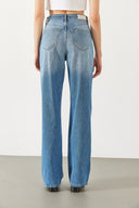 Kadın Wanda Lyocell Med Blue Wide Leg Jean Pantolon - Med Blue