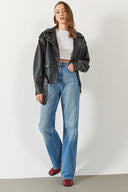 Kadın Wanda Lyocell Med Blue Wide Leg Jean Pantolon - Med Blue