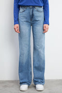 Kadın Wanda Med Blue Wide Leg Jean Pantolon (TENCEL)™ - Med Blue