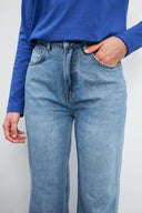 Kadın Wanda Med Blue Wide Leg Jean Pantolon (TENCEL)™ - Med Blue